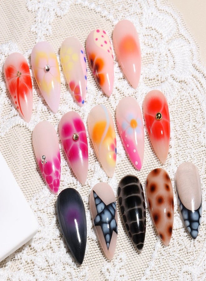 Fcozpjk Nail Blooming Gel, 15ML Clear Blooming Gel Polish for Spreading Effect with 1PCS Dotting Pen Watercolor Flowers Marble Ombre Aura Nail Design Home Manicure Salon Supplies Soak Off UV/LED Cure - Image 5